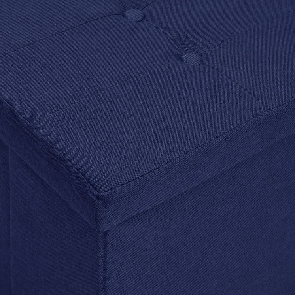 Opbergbank inklapbaar kunstlinnen blauw is nu te koop bij PeponiXL, paradijselijk wonen!