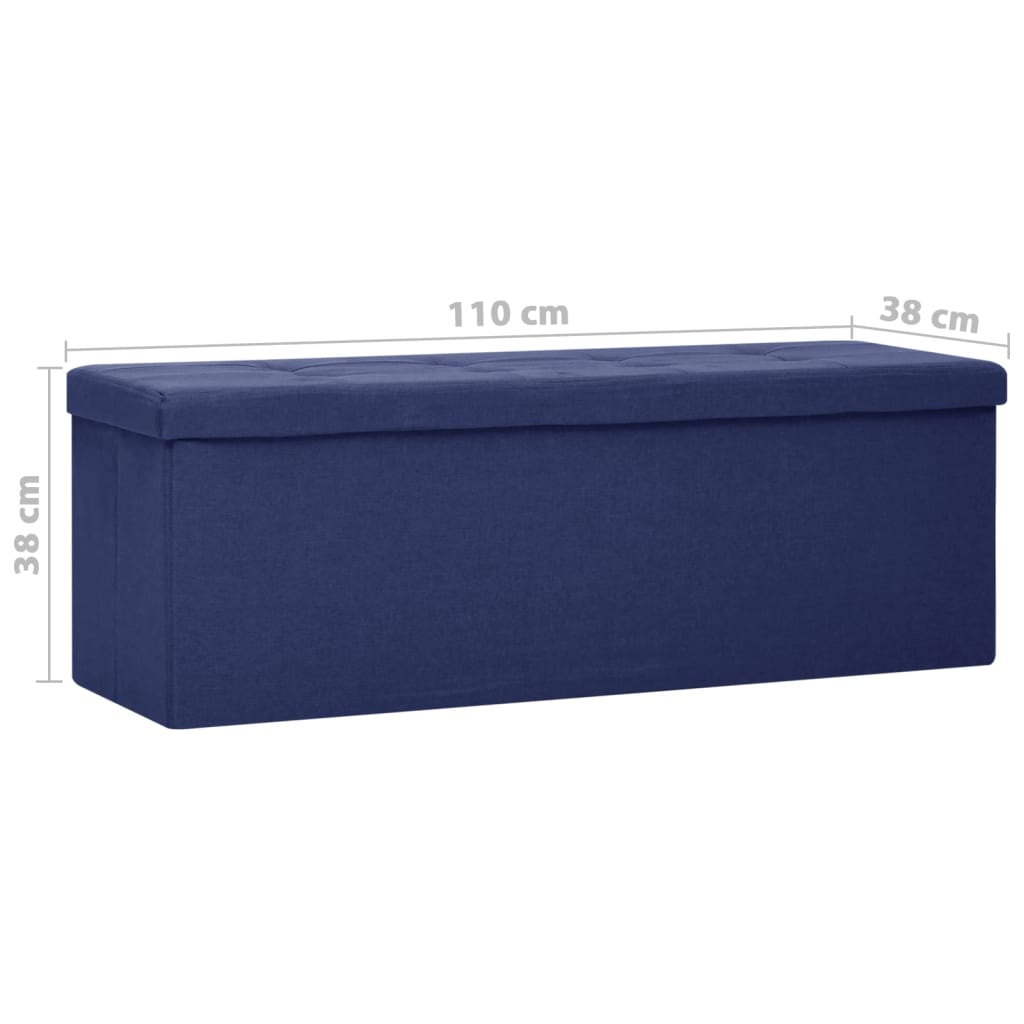 Opbergbank inklapbaar kunstlinnen blauw is nu te koop bij PeponiXL, paradijselijk wonen!