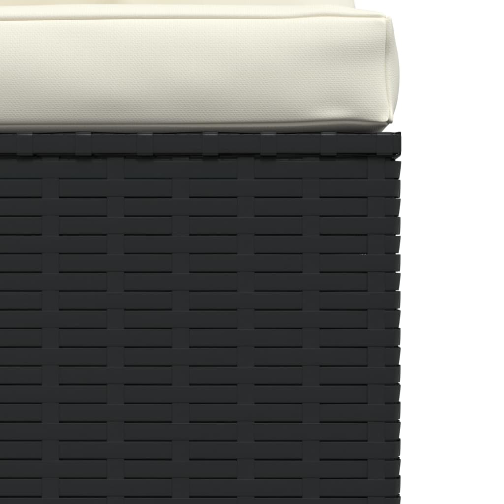 4-delige Loungeset met kussens poly rattan zwart is nu te koop bij PeponiXL, paradijselijk wonen!