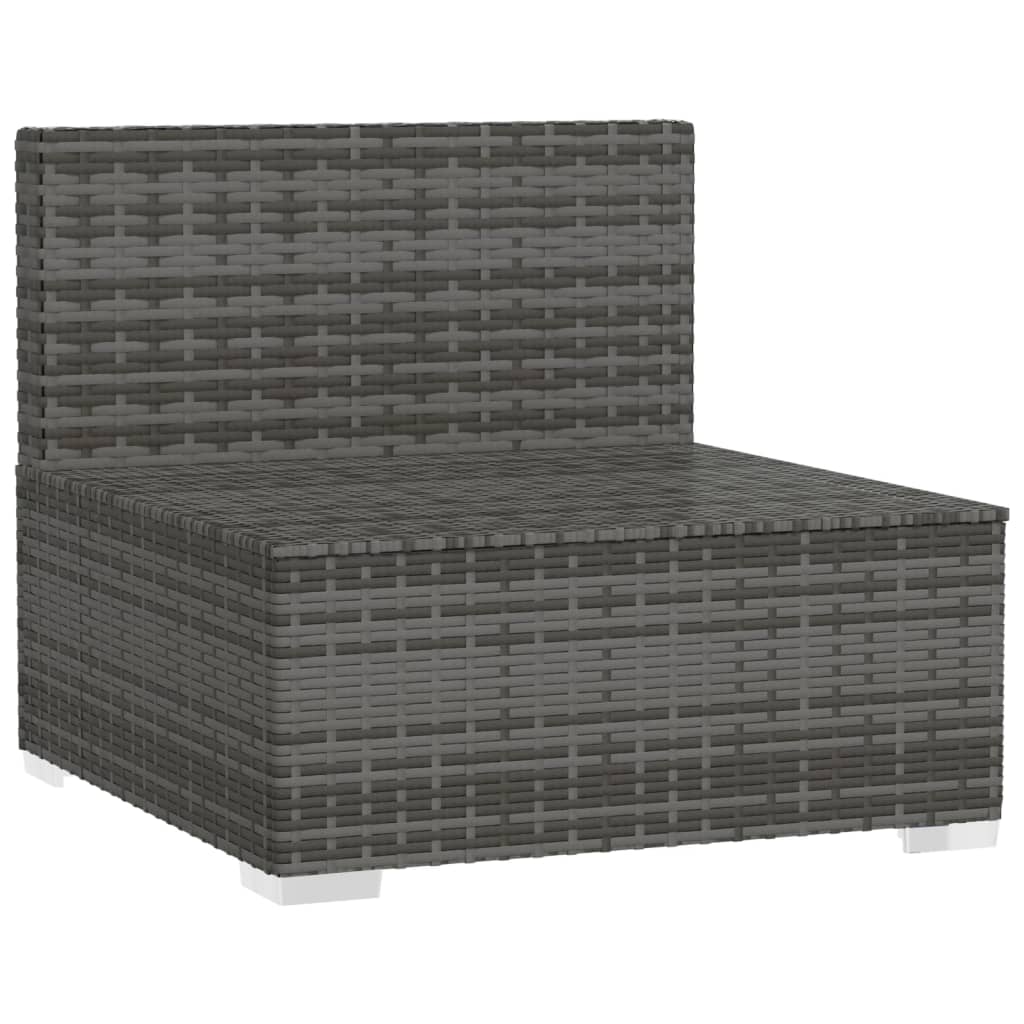 Tuinmiddenbank met kussens poly rattan grijs is nu te koop bij PeponiXL, paradijselijk wonen!