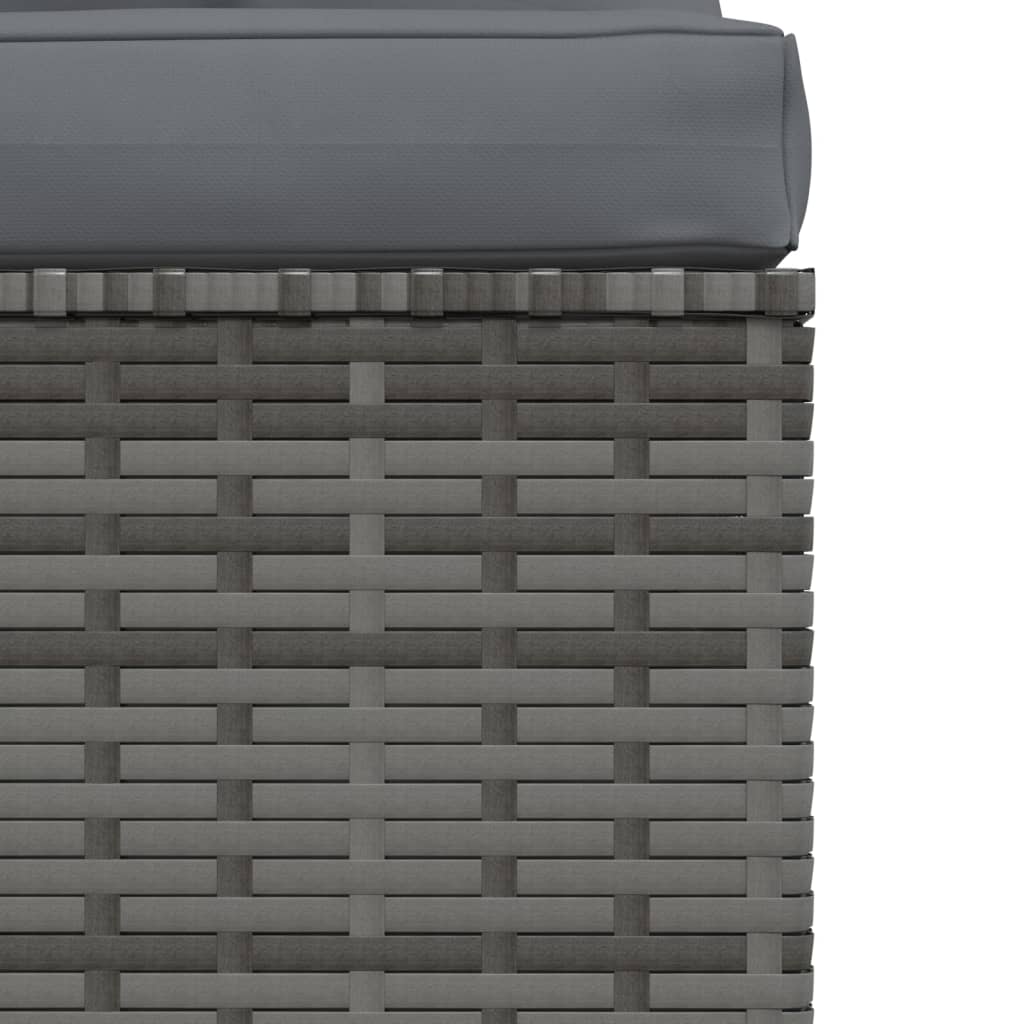 Tuinmiddenbank met kussens poly rattan grijs is nu te koop bij PeponiXL, paradijselijk wonen!