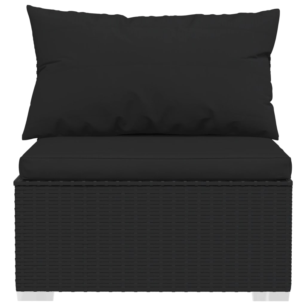 4-delige Loungeset met kussens poly rattan zwart is nu te koop bij PeponiXL, paradijselijk wonen!