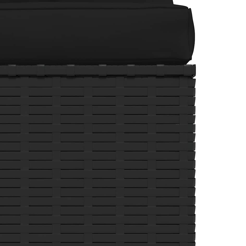 Tuinmiddenbank met kussens poly rattan zwart is nu te koop bij PeponiXL, paradijselijk wonen!