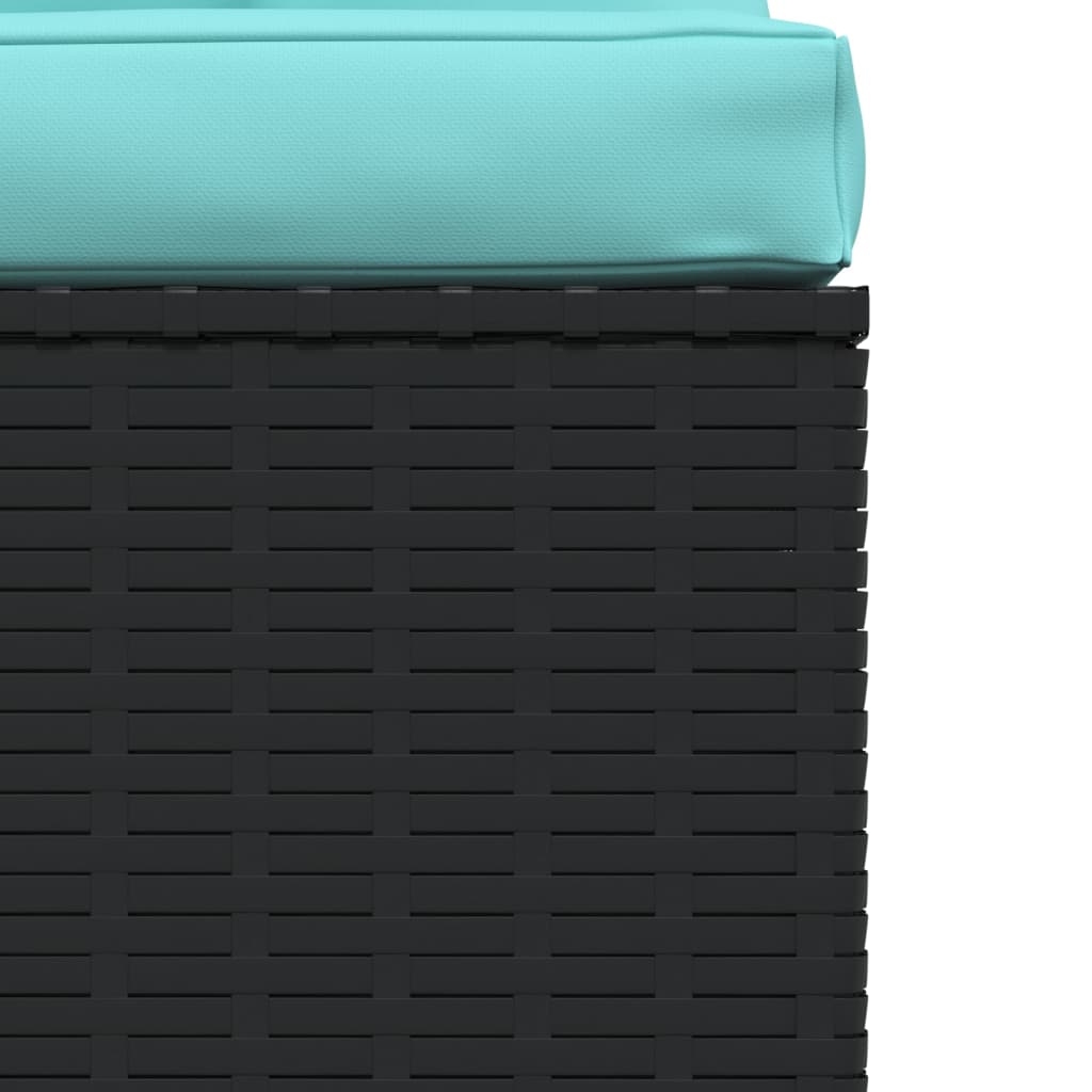 4-delige Loungeset met kussens poly rattan zwart is nu te koop bij PeponiXL, paradijselijk wonen!