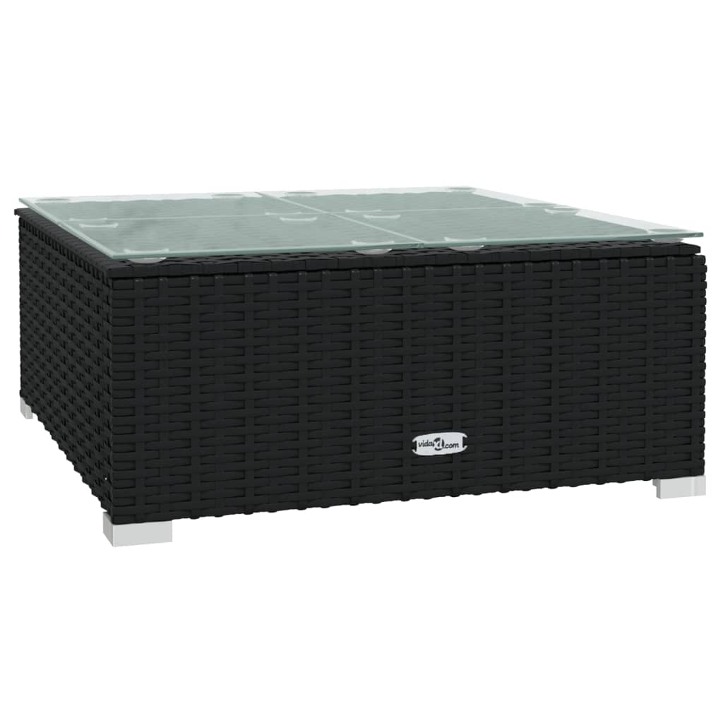 4-delige Loungeset met kussens poly rattan zwart is nu te koop bij PeponiXL, paradijselijk wonen!