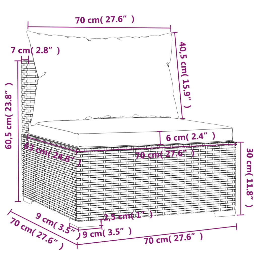 4-delige Loungeset met kussens poly rattan zwart is nu te koop bij PeponiXL, paradijselijk wonen!