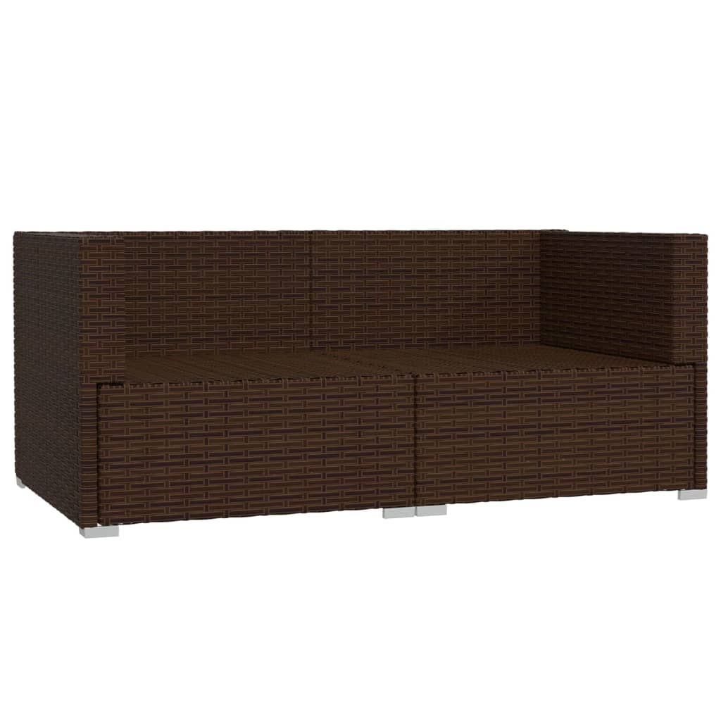 Bank 2-zits met kussens poly rattan bruin is nu te koop bij PeponiXL, paradijselijk wonen!