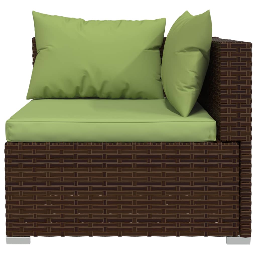 Bank 2-zits met kussens poly rattan bruin is nu te koop bij PeponiXL, paradijselijk wonen!