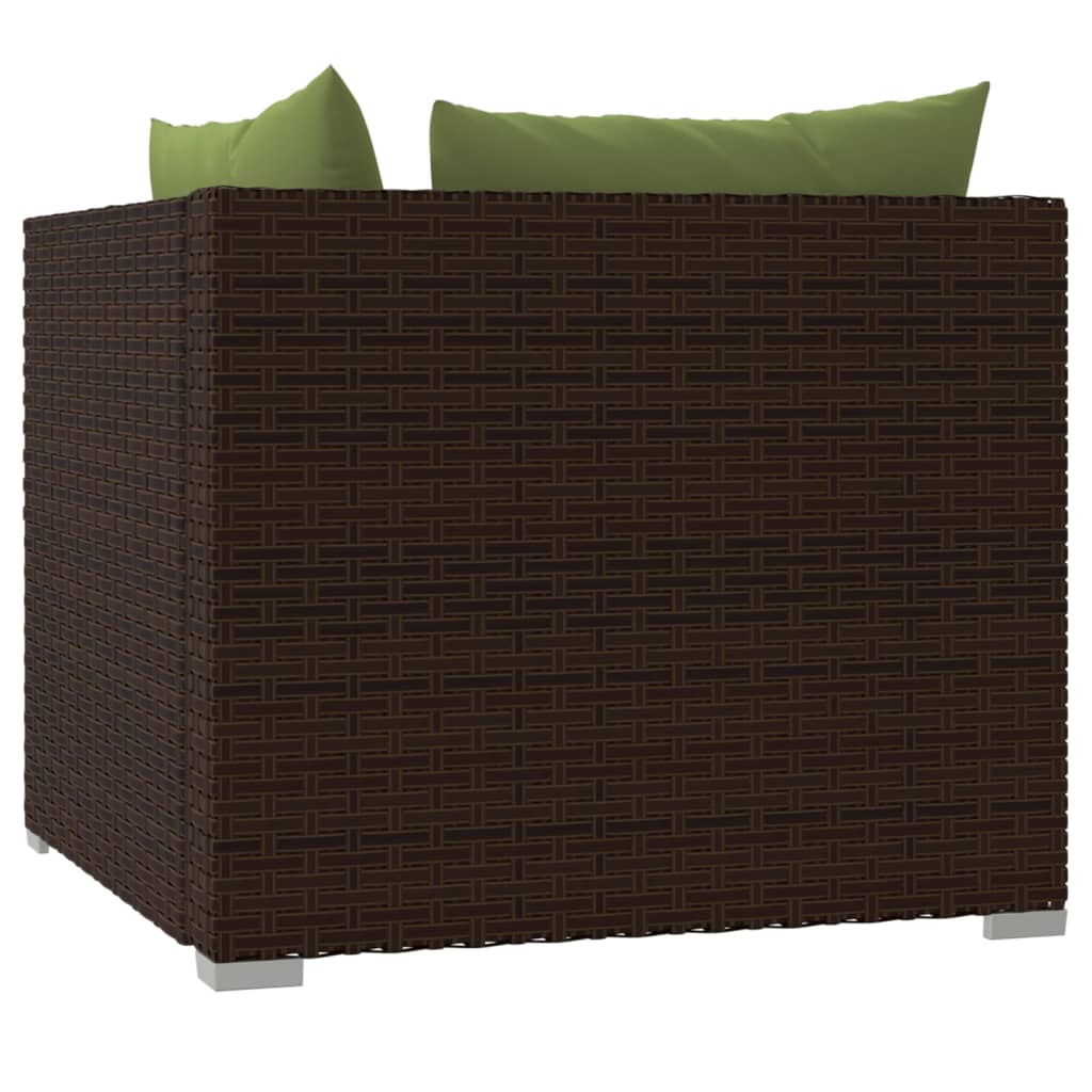 Bank 2-zits met kussens poly rattan bruin is nu te koop bij PeponiXL, paradijselijk wonen!