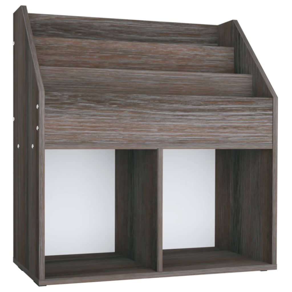 Kindertijdschriftenrek 71x30x78,5 cm hout grijs en eikenkleur is nu te koop bij PeponiXL, paradijselijk wonen!