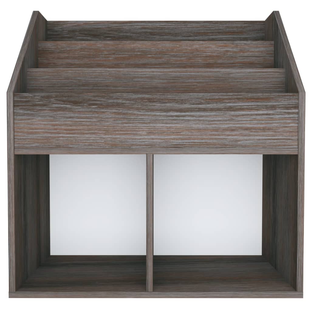 Kindertijdschriftenrek 71x30x78,5 cm hout grijs en eikenkleur is nu te koop bij PeponiXL, paradijselijk wonen!