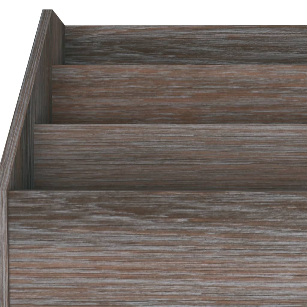 Kindertijdschriftenrek 71x30x78,5 cm hout grijs en eikenkleur is nu te koop bij PeponiXL, paradijselijk wonen!