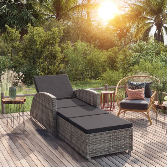 Ligbed met donkergrijs kussen poly rattan grijs is nu te koop bij PeponiXL, paradijselijk wonen!