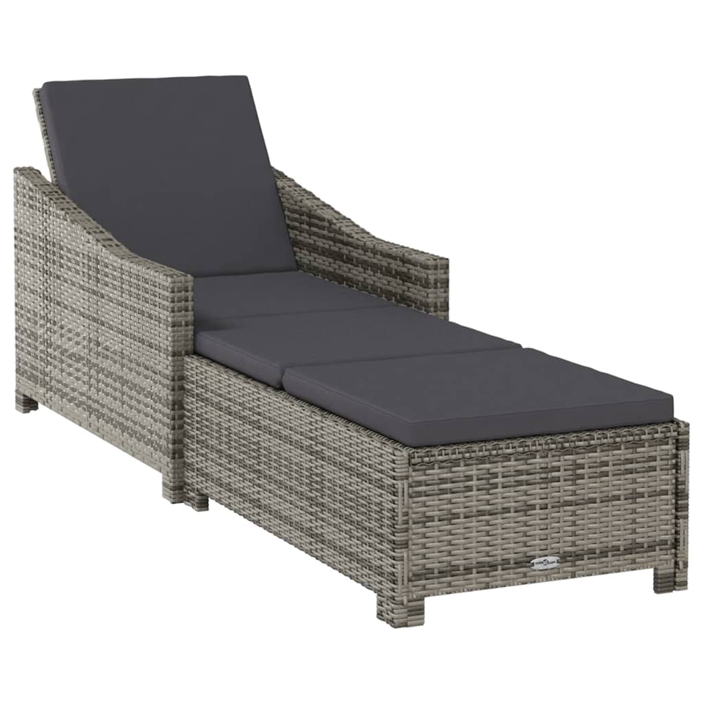 Ligbed met donkergrijs kussen poly rattan grijs is nu te koop bij PeponiXL, paradijselijk wonen!