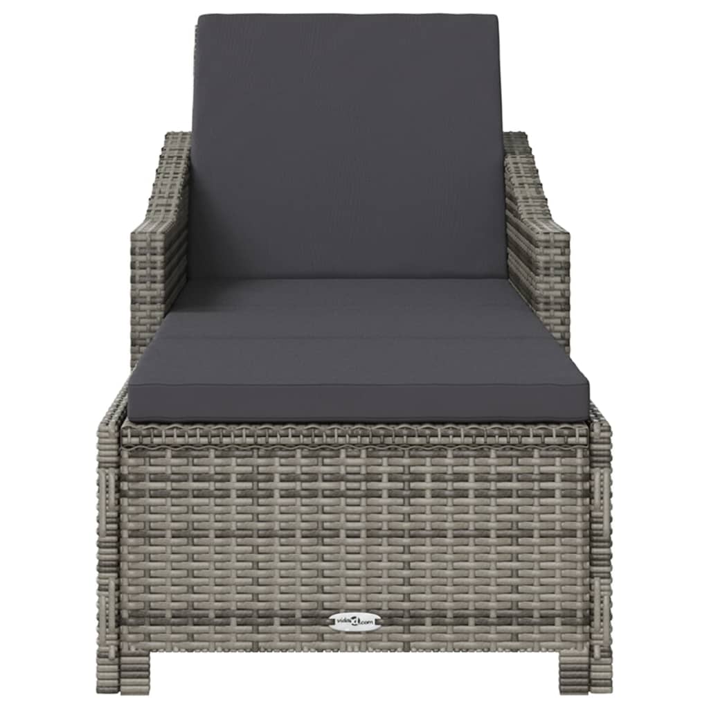 Ligbed met donkergrijs kussen poly rattan grijs is nu te koop bij PeponiXL, paradijselijk wonen!