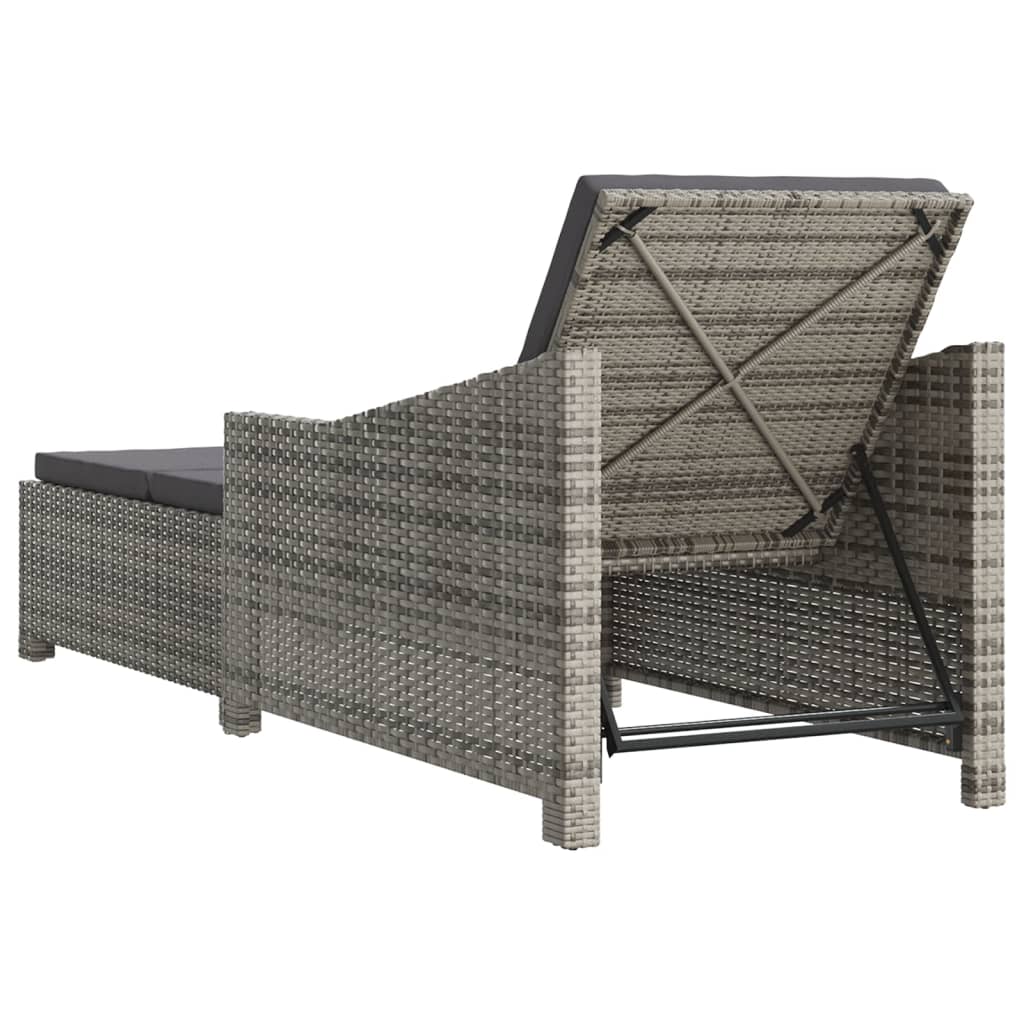 Ligbed met donkergrijs kussen poly rattan grijs is nu te koop bij PeponiXL, paradijselijk wonen!