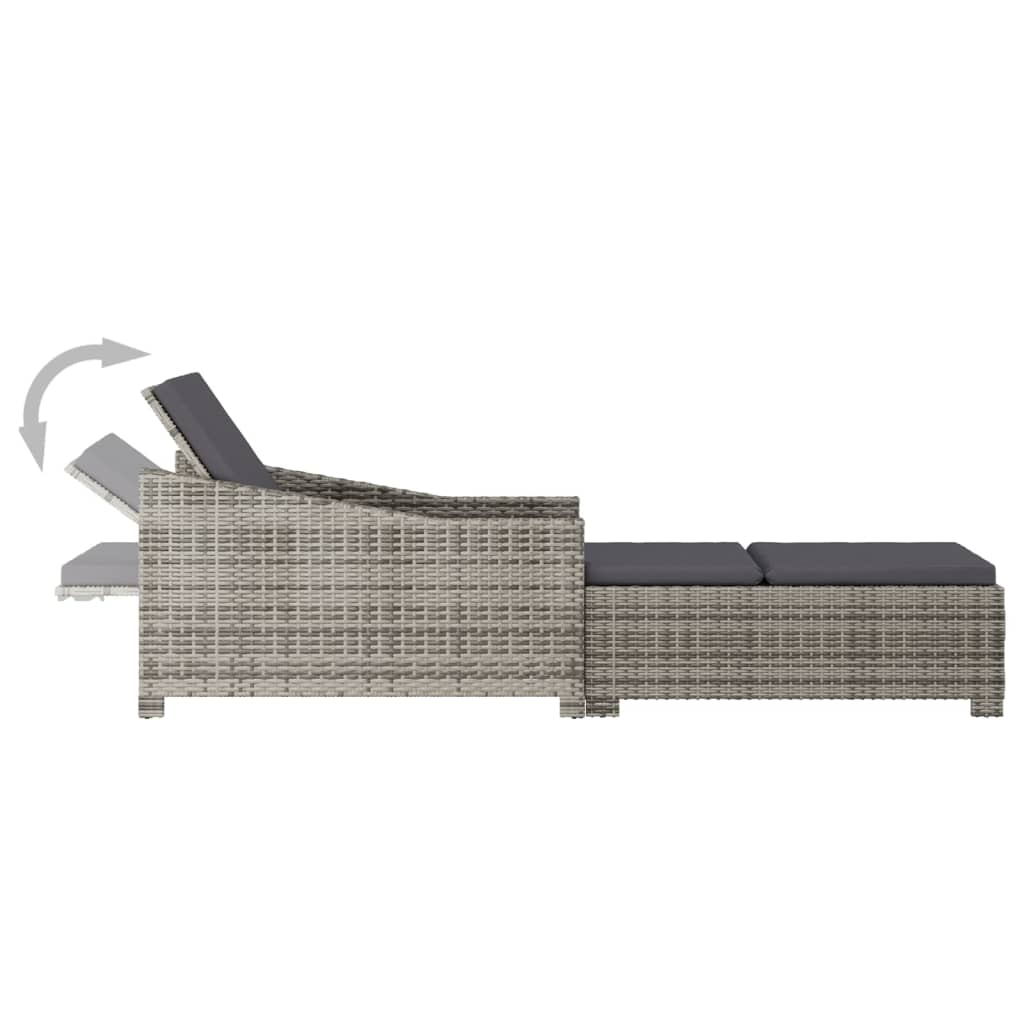 Ligbed met donkergrijs kussen poly rattan grijs is nu te koop bij PeponiXL, paradijselijk wonen!