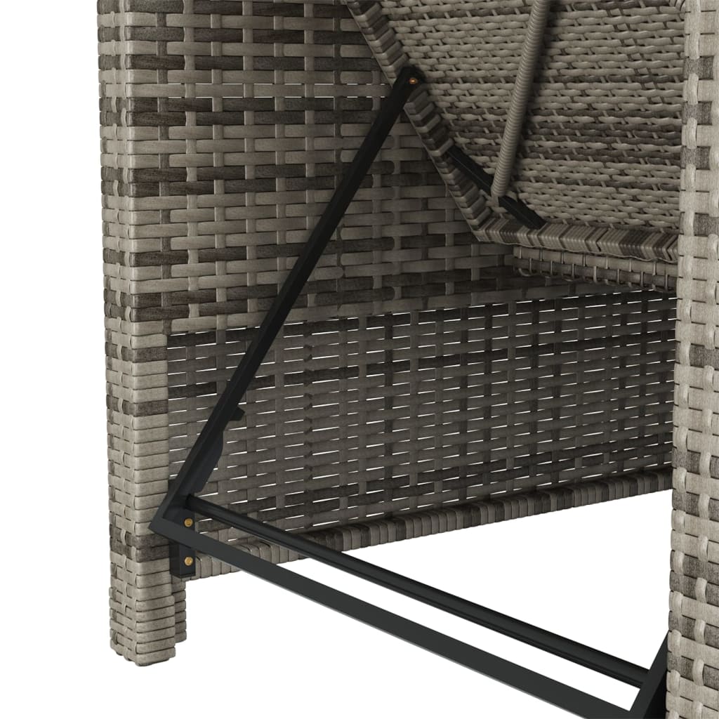 Ligbed met donkergrijs kussen poly rattan grijs is nu te koop bij PeponiXL, paradijselijk wonen!