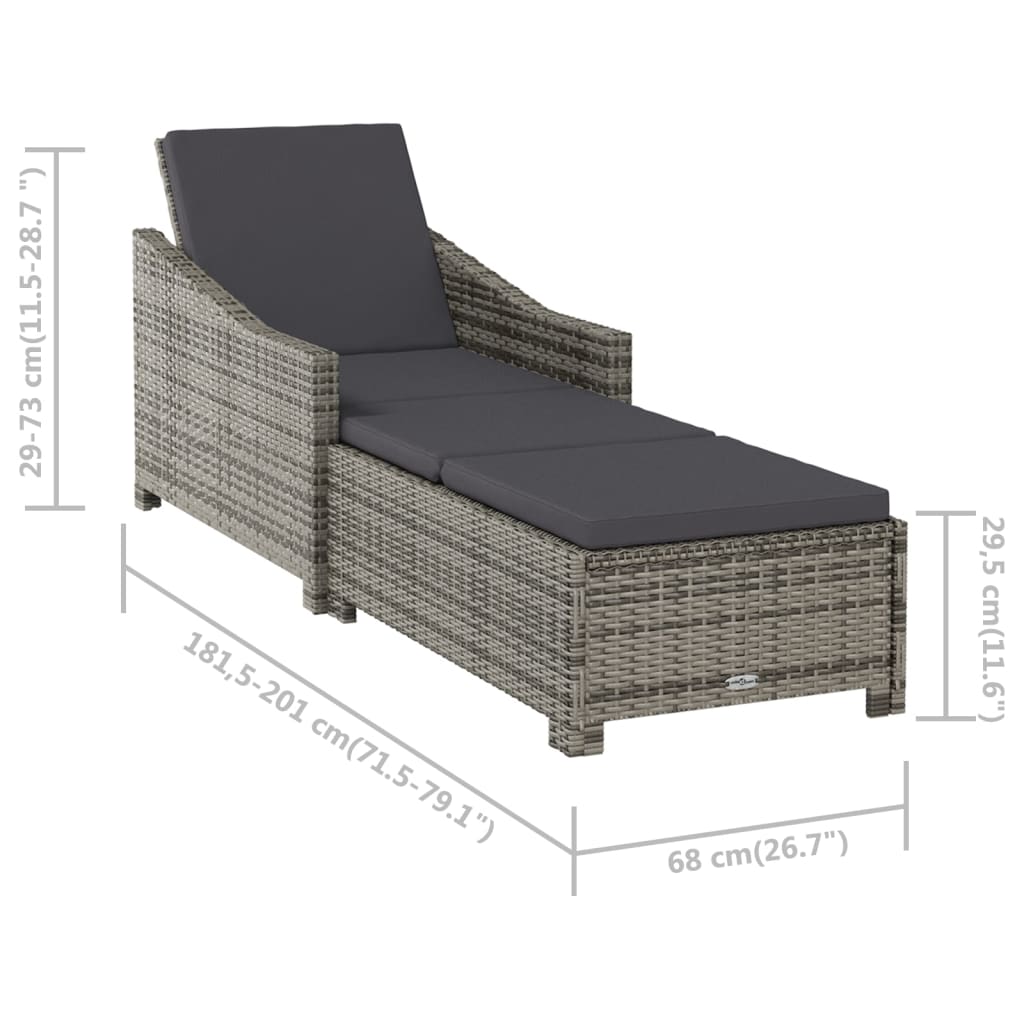 Ligbed met donkergrijs kussen poly rattan grijs is nu te koop bij PeponiXL, paradijselijk wonen!