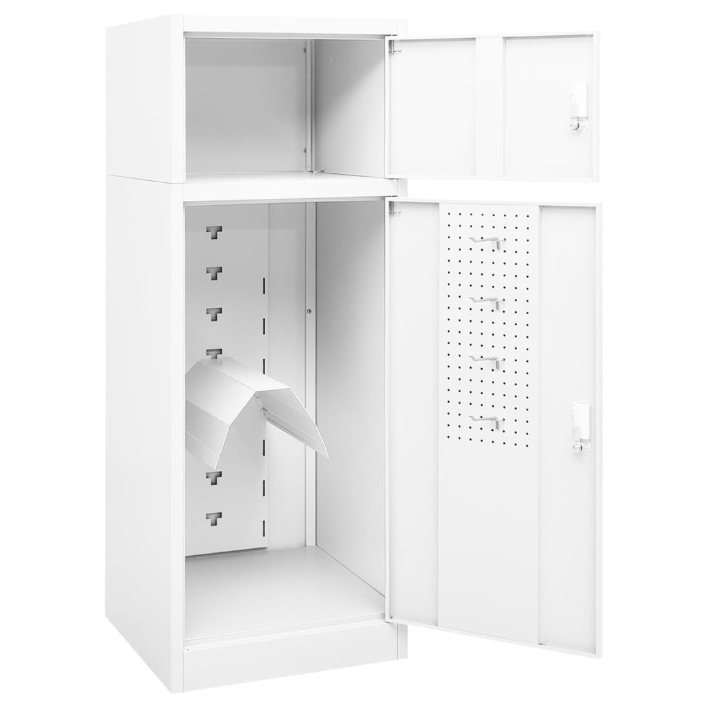 Zadelkast 53x53x140 cm staal wit is nu te koop bij PeponiXL, paradijselijk wonen!