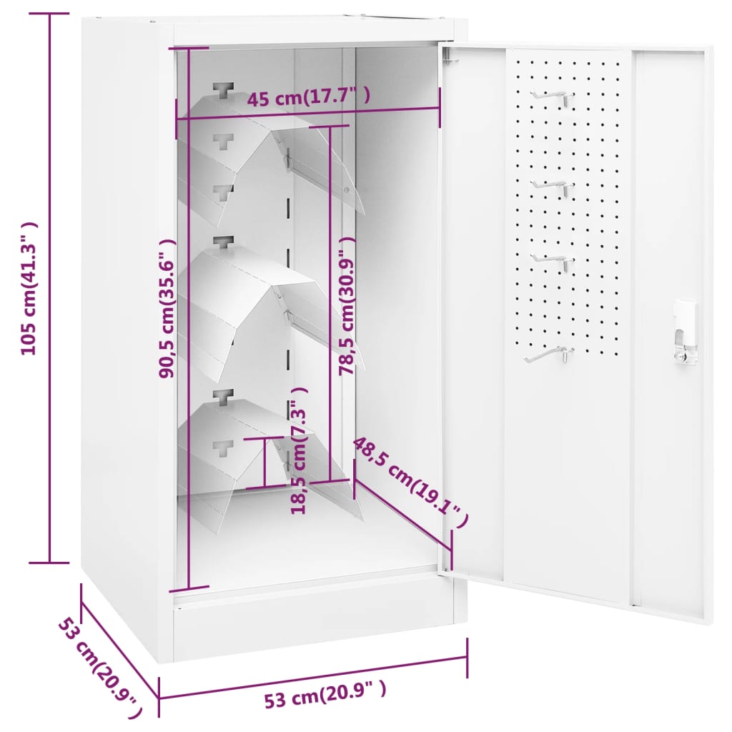 Zadelkast 53x53x105 cm staal wit is nu te koop bij PeponiXL, paradijselijk wonen!