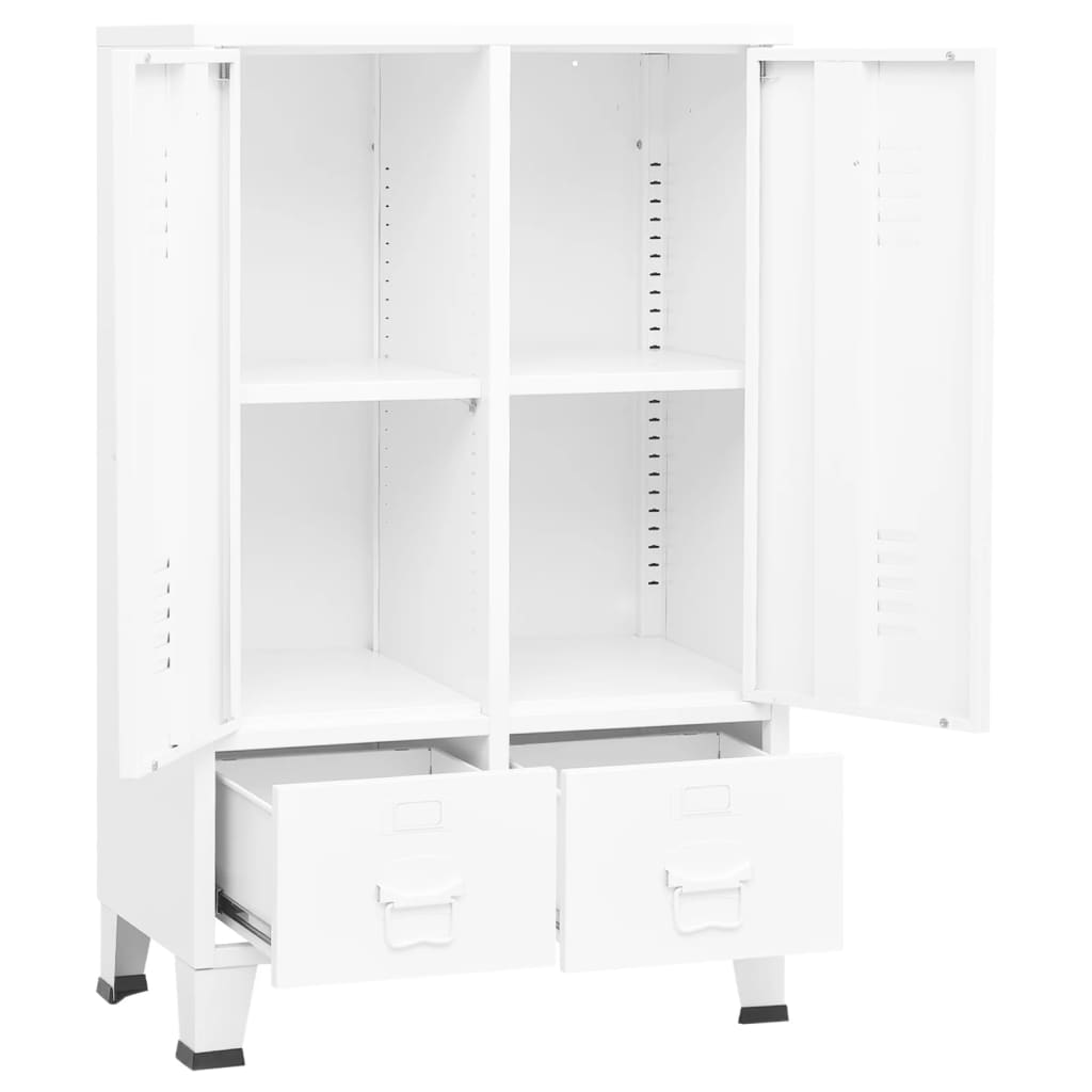 Kledingkast industrieel 67x35x107 cm staal wit is nu te koop bij PeponiXL, paradijselijk wonen!