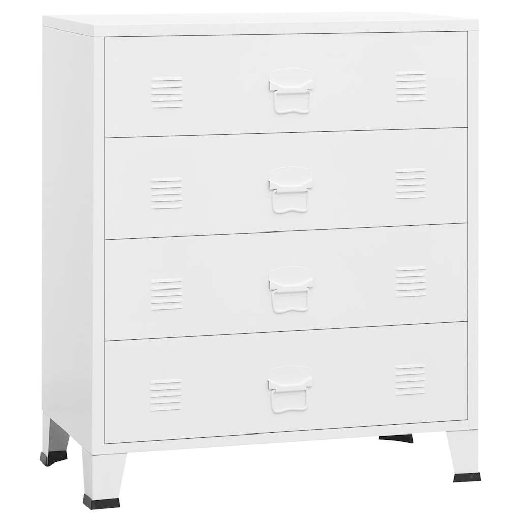 Ladekast industrieel 78x40x93 cm metaal wit is nu te koop bij PeponiXL, paradijselijk wonen!