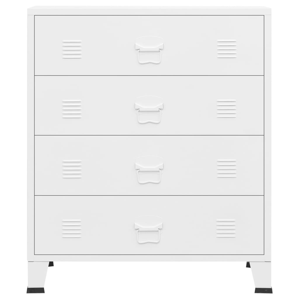 Ladekast industrieel 78x40x93 cm metaal wit is nu te koop bij PeponiXL, paradijselijk wonen!