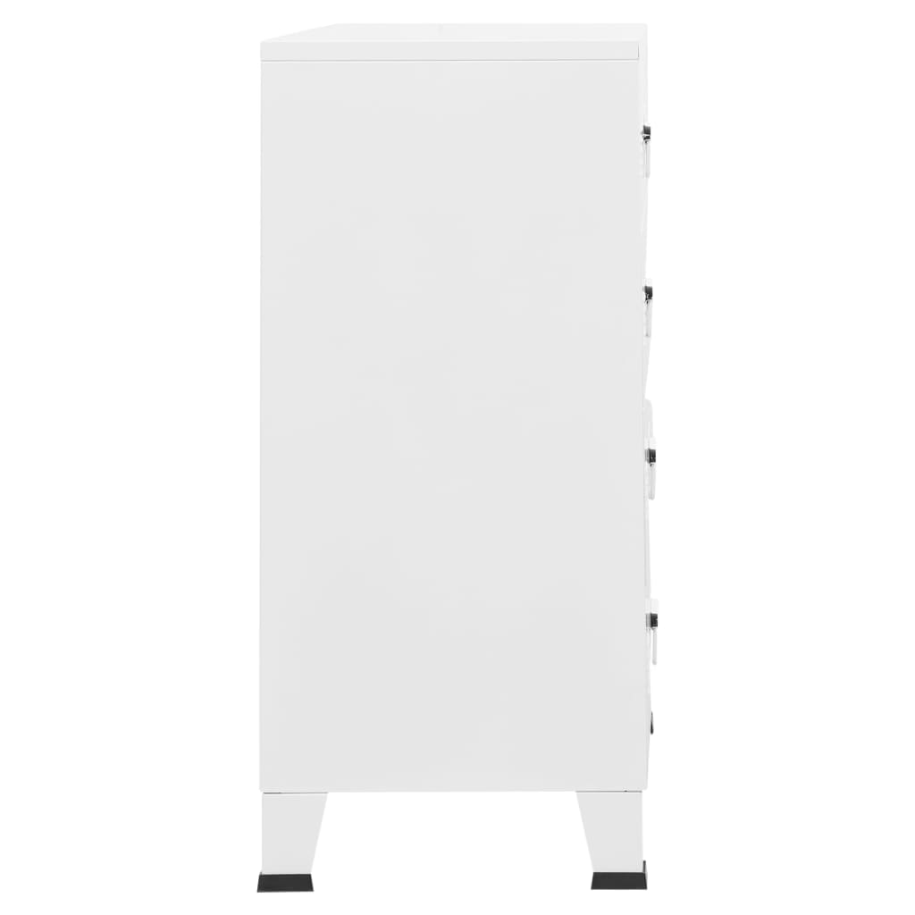 Ladekast industrieel 78x40x93 cm metaal wit is nu te koop bij PeponiXL, paradijselijk wonen!