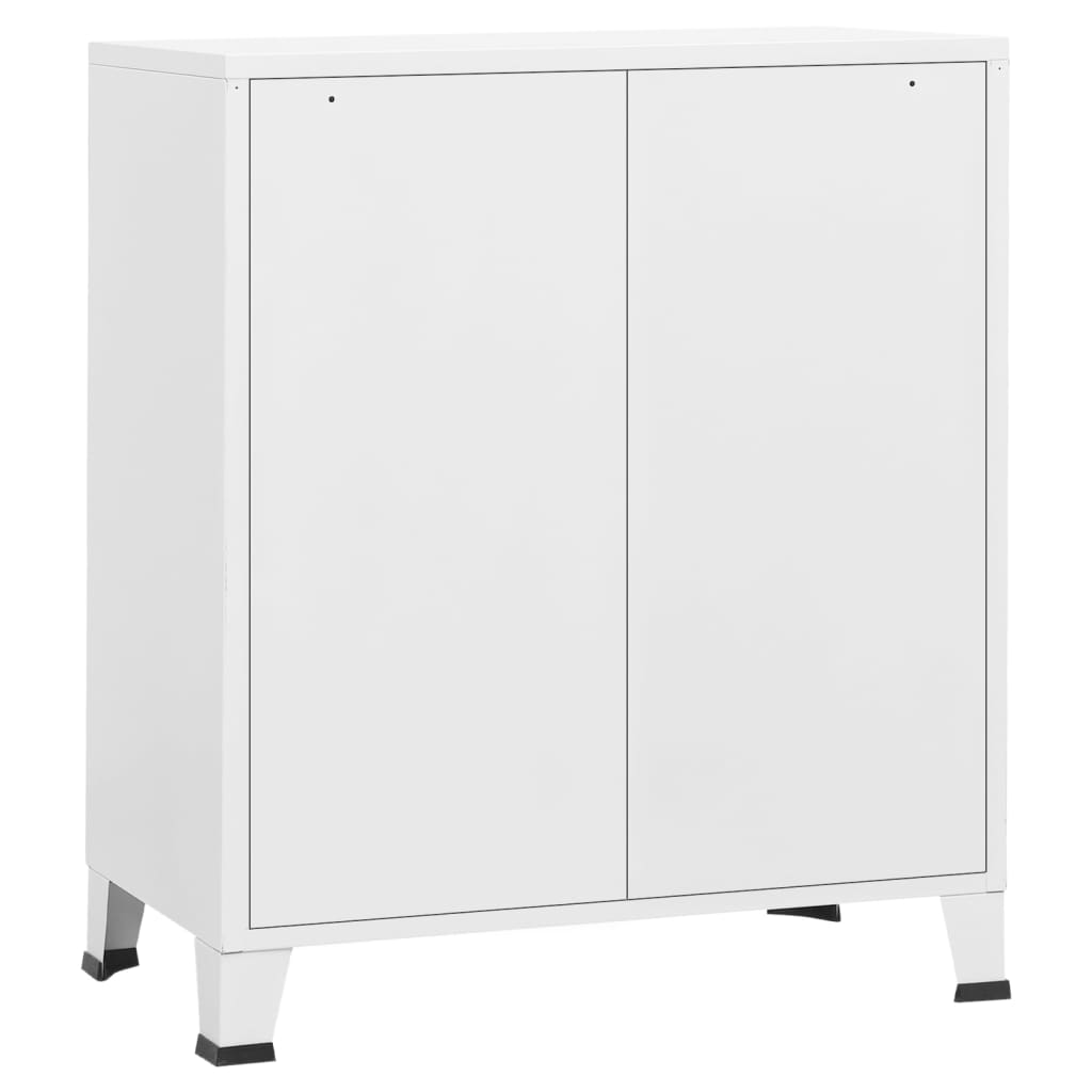 Ladekast industrieel 78x40x93 cm metaal wit is nu te koop bij PeponiXL, paradijselijk wonen!