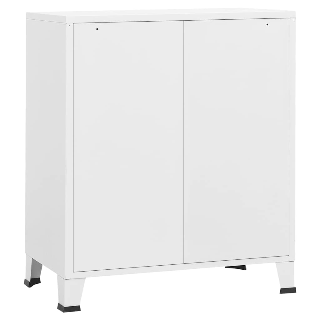 Ladekast industrieel 78x40x93 cm metaal wit is nu te koop bij PeponiXL, paradijselijk wonen!