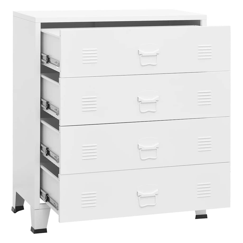 Ladekast industrieel 78x40x93 cm metaal wit is nu te koop bij PeponiXL, paradijselijk wonen!