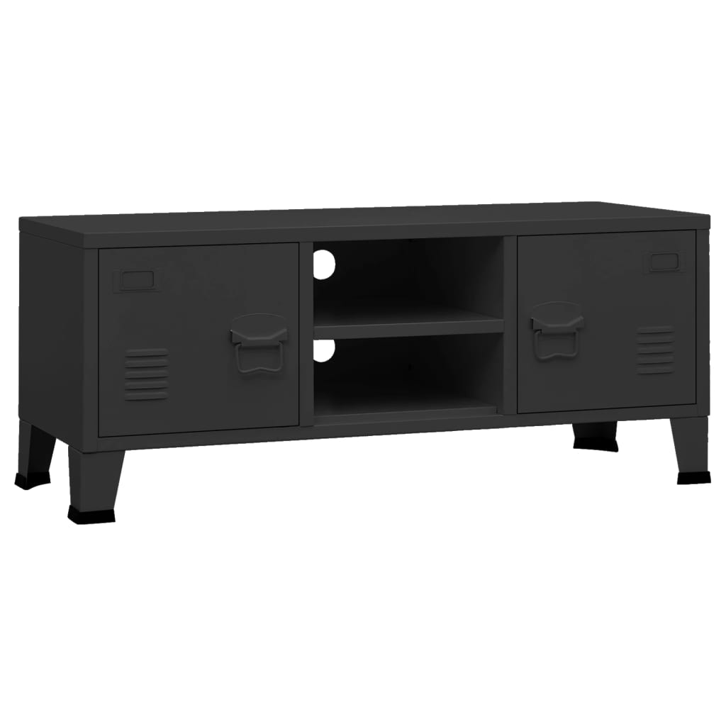 Tv-meubel industrieel 105x35x42 cm metaal zwart is nu te koop bij PeponiXL, paradijselijk wonen!