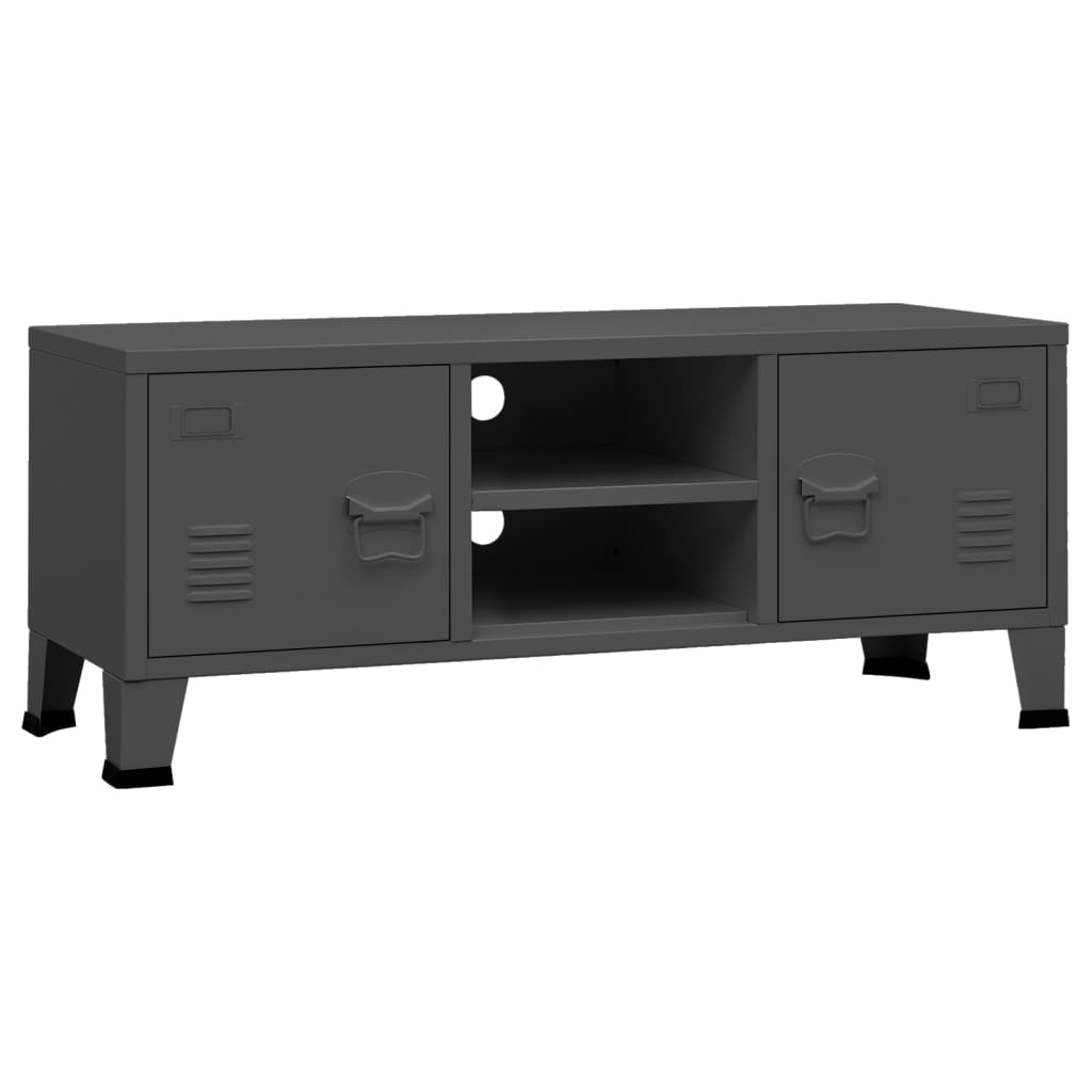 Tv-meubel industrieel 105x35x42 cm metaal antracietkleurig is nu te koop bij PeponiXL, paradijselijk wonen!