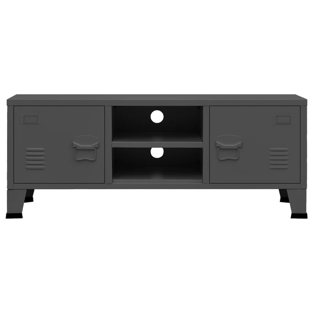 Tv-meubel industrieel 105x35x42 cm metaal antracietkleurig is nu te koop bij PeponiXL, paradijselijk wonen!