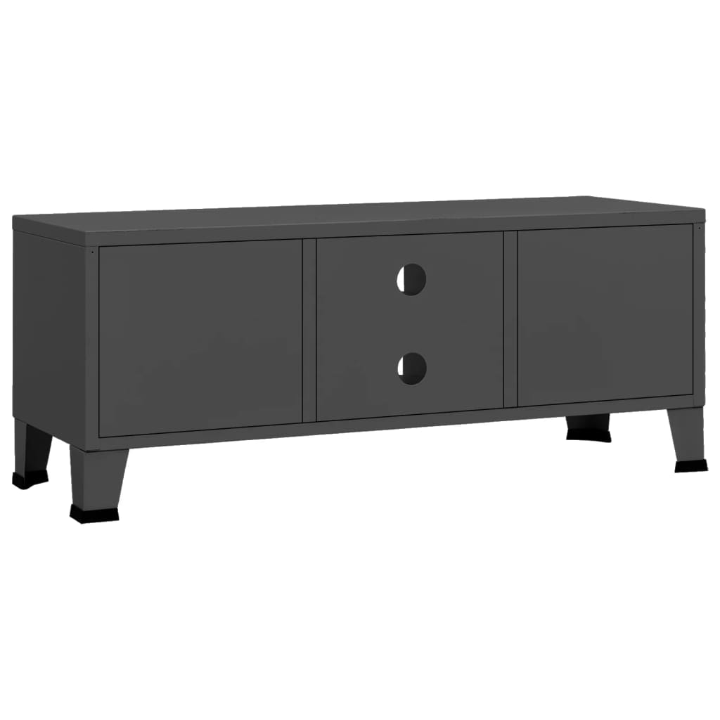 Tv-meubel industrieel 105x35x42 cm metaal antracietkleurig is nu te koop bij PeponiXL, paradijselijk wonen!