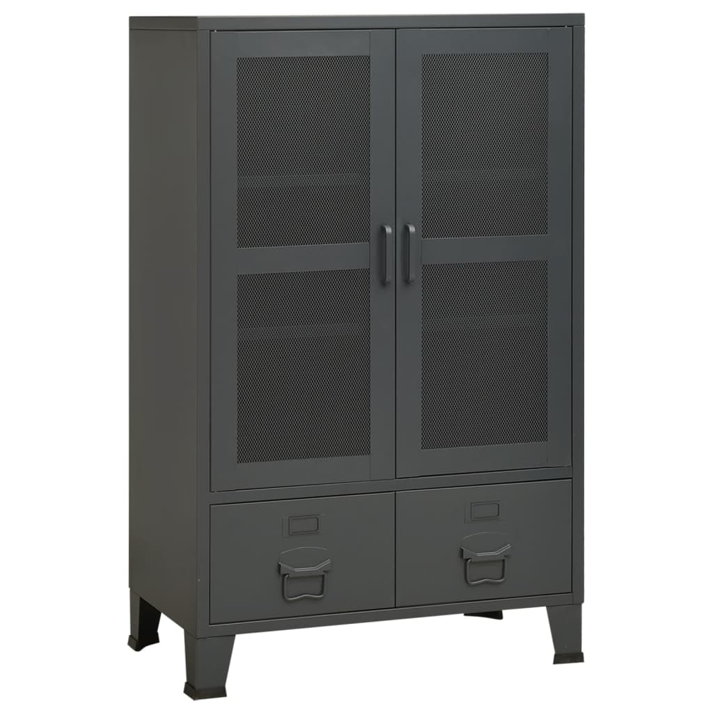 Opbergkast industrieel 70x40x115 cm metaal antracietkleurig is nu te koop bij PeponiXL, paradijselijk wonen!