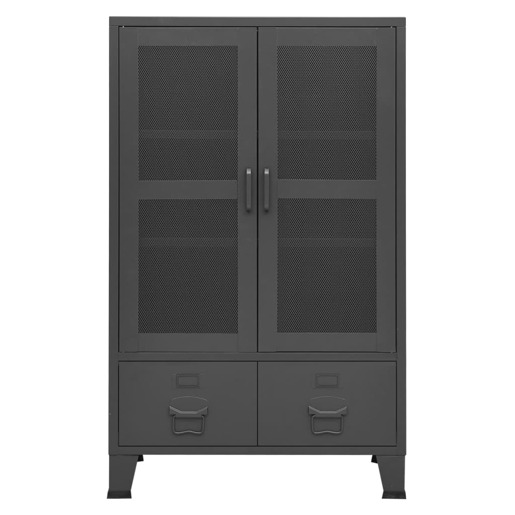 Opbergkast industrieel 70x40x115 cm metaal antracietkleurig is nu te koop bij PeponiXL, paradijselijk wonen!