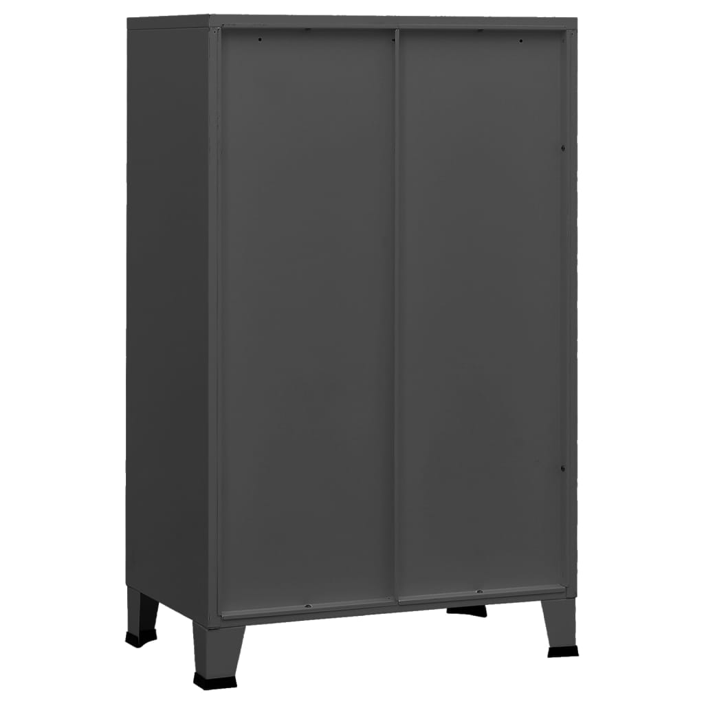 Opbergkast industrieel 70x40x115 cm metaal antracietkleurig is nu te koop bij PeponiXL, paradijselijk wonen!