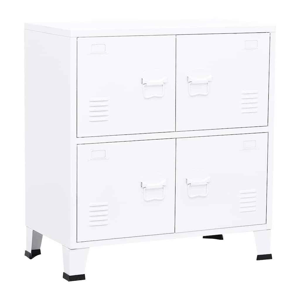 Opbergkast industrieel 75x40x80 cm staal wit is nu te koop bij PeponiXL, paradijselijk wonen!