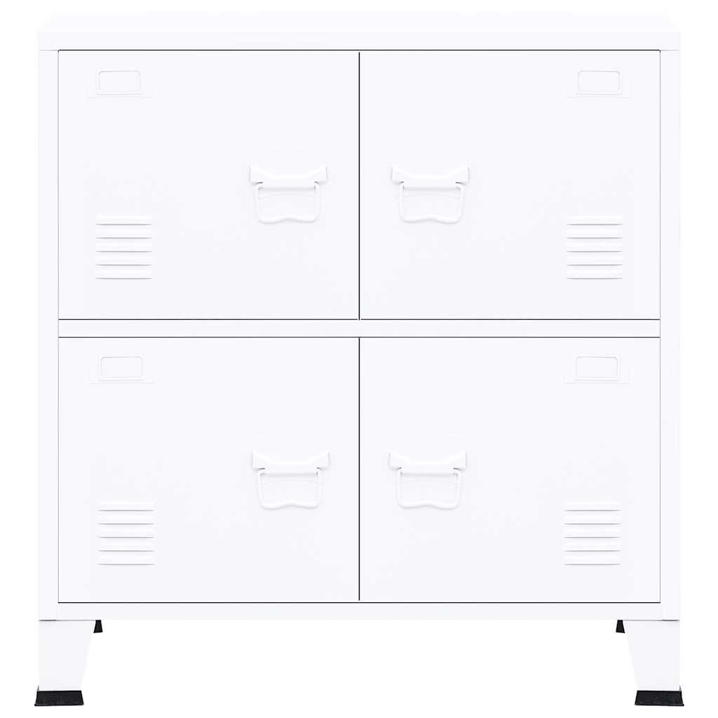 Opbergkast industrieel 75x40x80 cm staal wit is nu te koop bij PeponiXL, paradijselijk wonen!