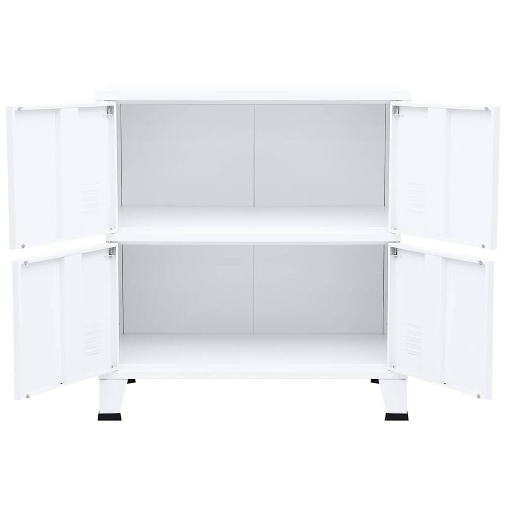 Opbergkast industrieel 75x40x80 cm staal wit is nu te koop bij PeponiXL, paradijselijk wonen!