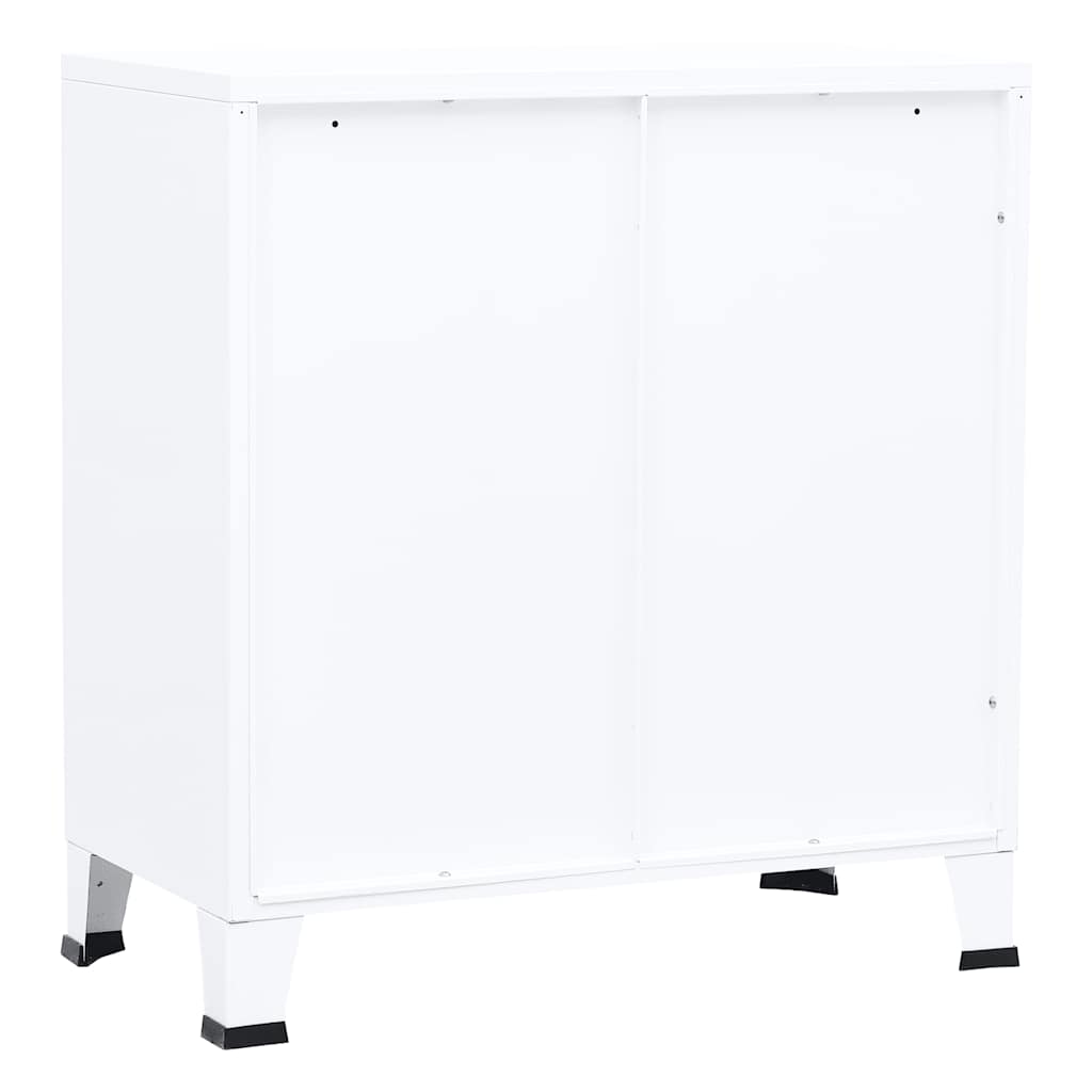 Opbergkast industrieel 75x40x80 cm staal wit is nu te koop bij PeponiXL, paradijselijk wonen!