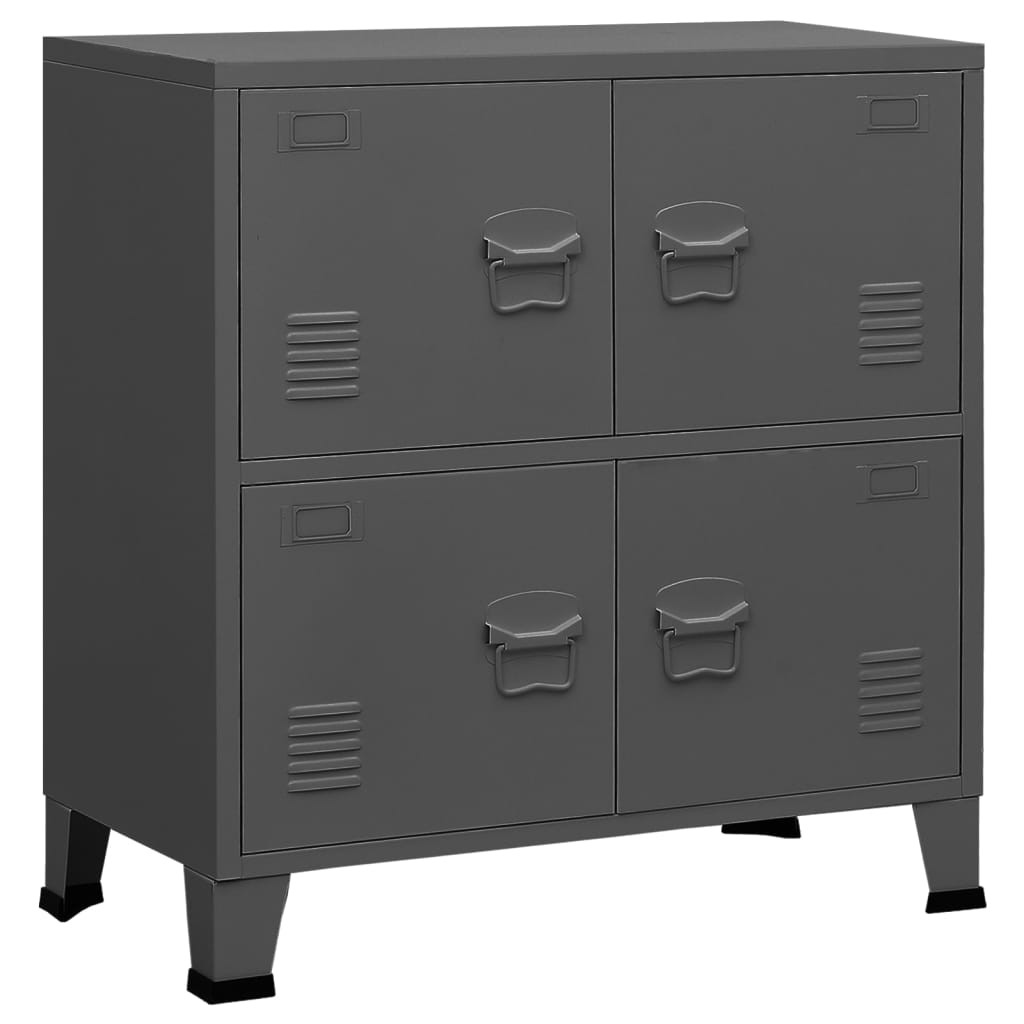 Opbergkast industrieel 75x40x80 cm staal antracietkleurig is nu te koop bij PeponiXL, paradijselijk wonen!