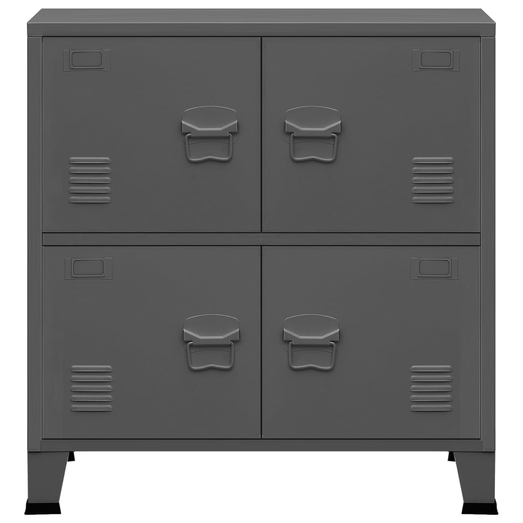 Opbergkast industrieel 75x40x80 cm staal antracietkleurig is nu te koop bij PeponiXL, paradijselijk wonen!