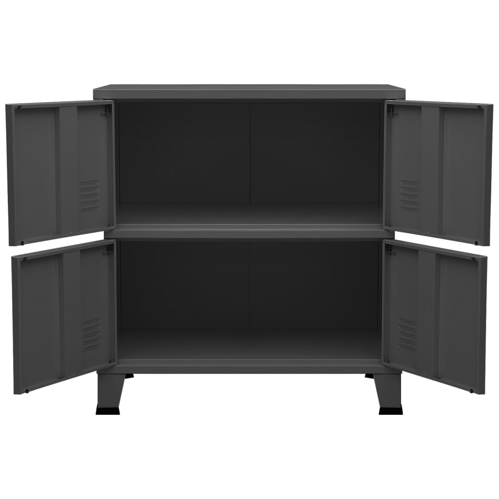 Opbergkast industrieel 75x40x80 cm staal antracietkleurig is nu te koop bij PeponiXL, paradijselijk wonen!
