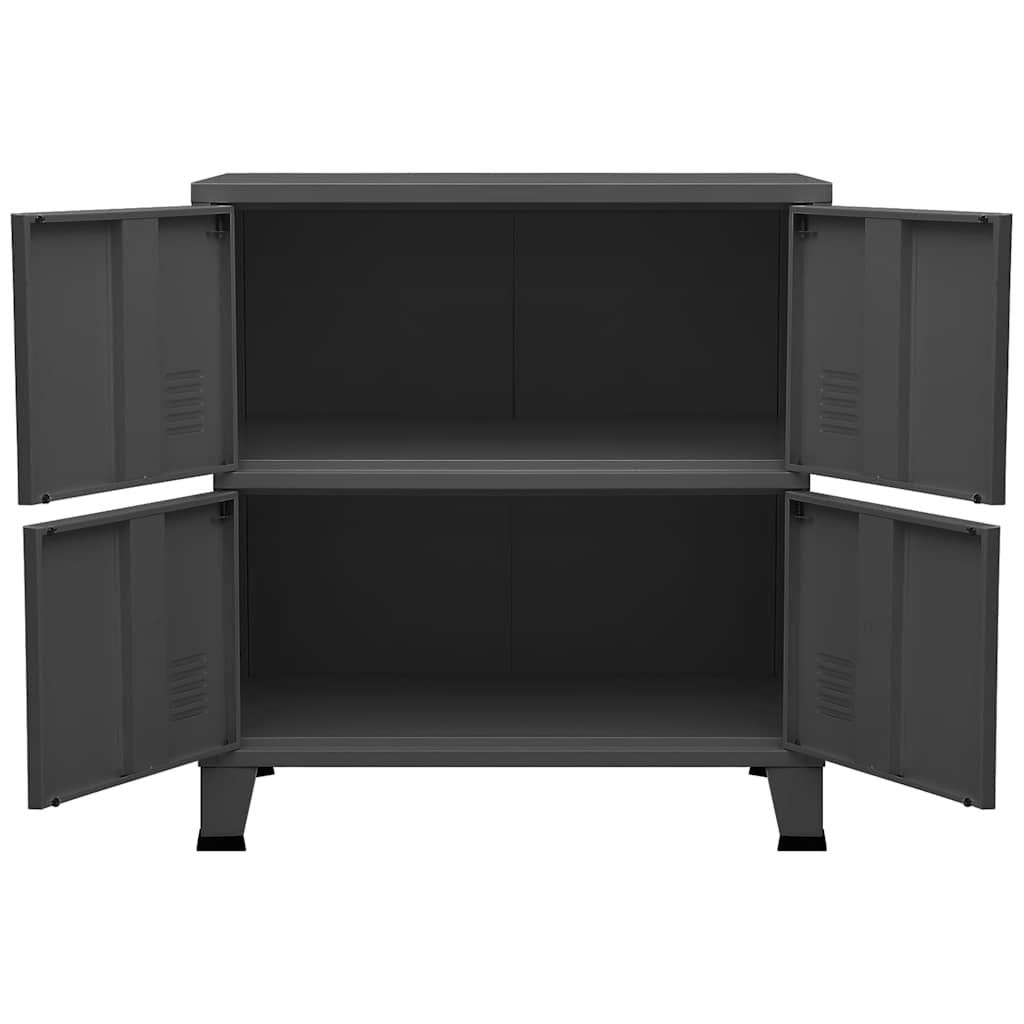 Opbergkast industrieel 75x40x80 cm staal antracietkleurig is nu te koop bij PeponiXL, paradijselijk wonen!
