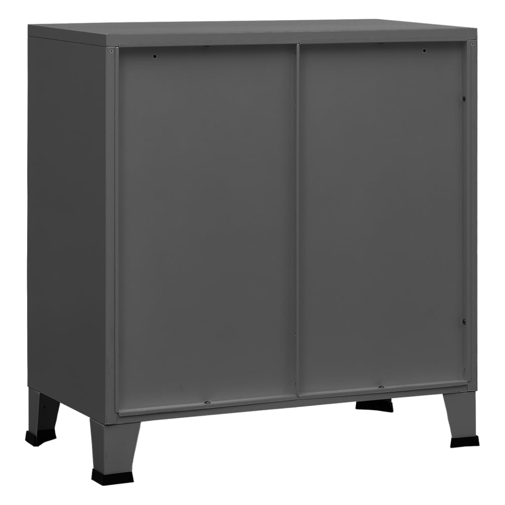 Opbergkast industrieel 75x40x80 cm staal antracietkleurig is nu te koop bij PeponiXL, paradijselijk wonen!