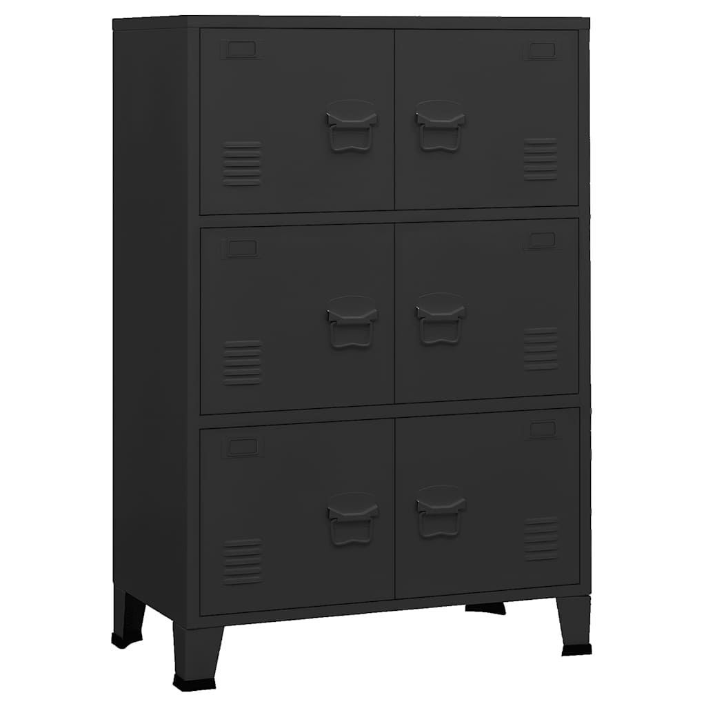 Opbergkast industrieel 75x40x115 cm metaal zwart is nu te koop bij PeponiXL, paradijselijk wonen!