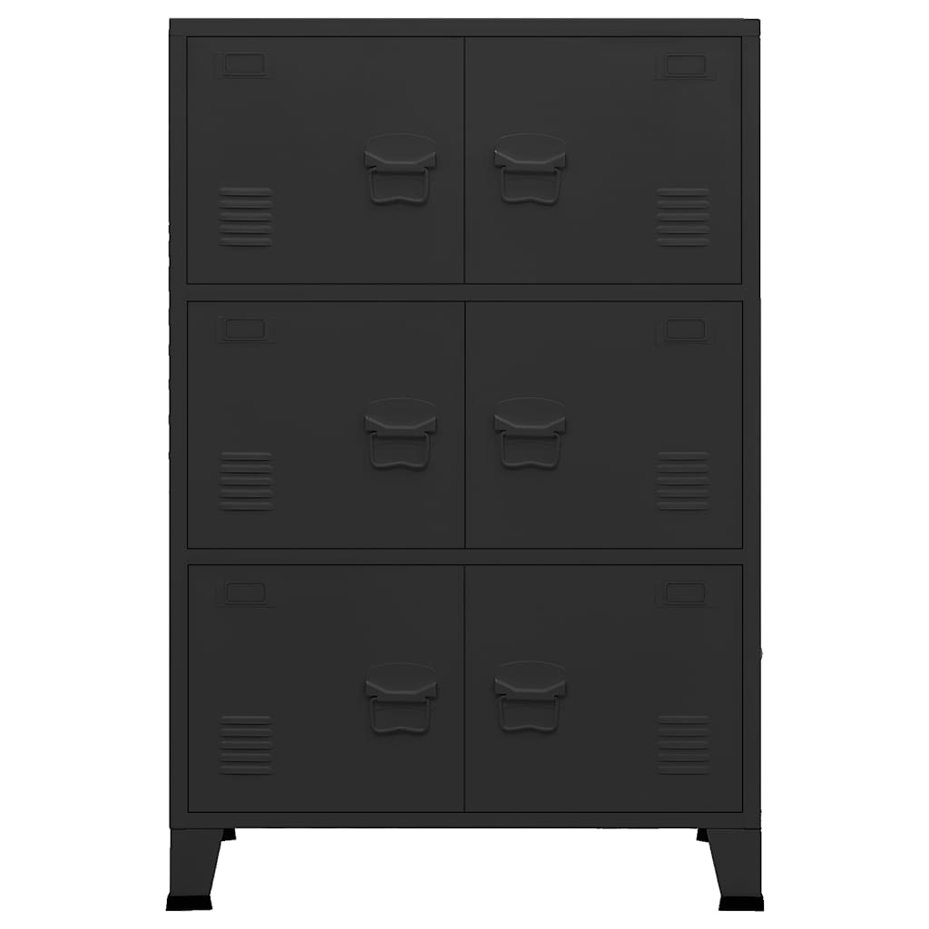 Opbergkast industrieel 75x40x115 cm metaal zwart is nu te koop bij PeponiXL, paradijselijk wonen!